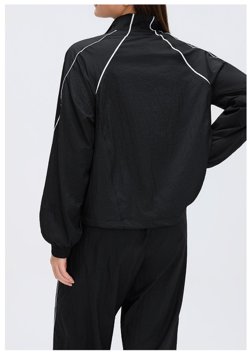 Custom Yoga Sets|Wholesale Women's Windproof Stand Collar Jacket Thin and Quick-Drying