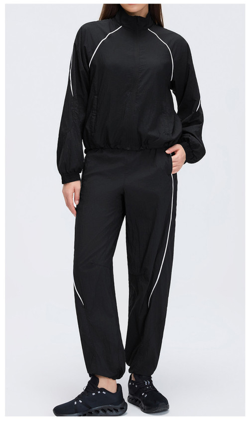 Custom Yoga Sets|Wholesale Women's Windproof Stand Collar Jacket Thin and Quick-Drying