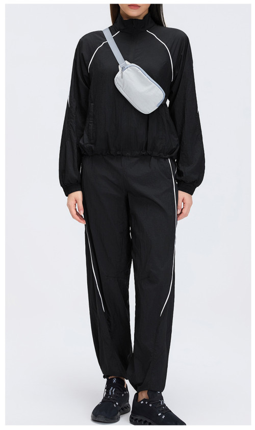 Custom Yoga Sets|Wholesale Women's Windproof Stand Collar Jacket Thin and Quick-Drying