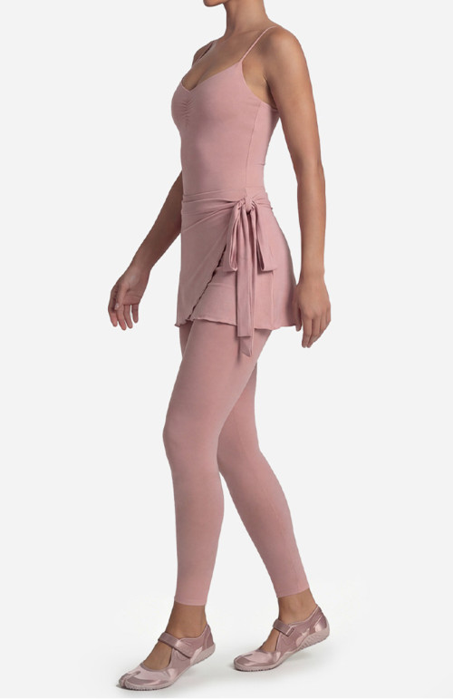 Custom Yoga Sets|Wholesale Tank top with thin shoulder straps and adjustable front pleats