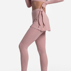 Custom Yoga Sets|Wholesale Long-sleeved gym outfit with front crossover style ballet style
