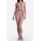 Custom Yoga Sets|Wholesale Long-sleeved casual fitness bra set with strappy yoga top ballet style