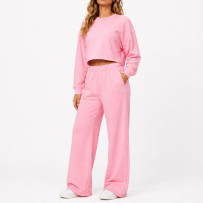 Custom Yoga Sets|Wholesale Long-sleeved casual fitness set women's winter sweatshirt for outdoor