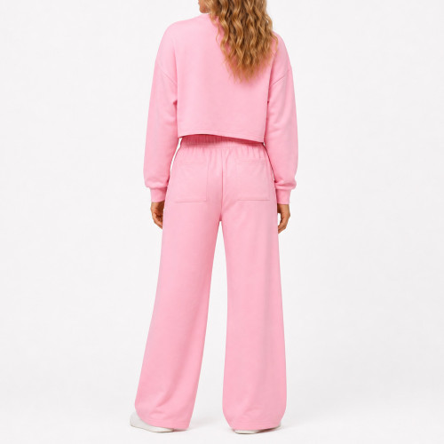 Custom Yoga Sets|Wholesale Long-sleeved casual fitness set women's winter sweatshirt for outdoor