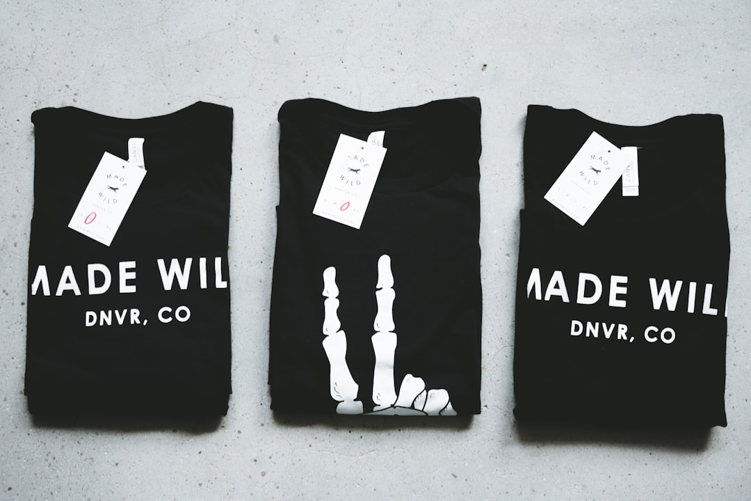 Various customization options for gym apparel, including labels and tags.