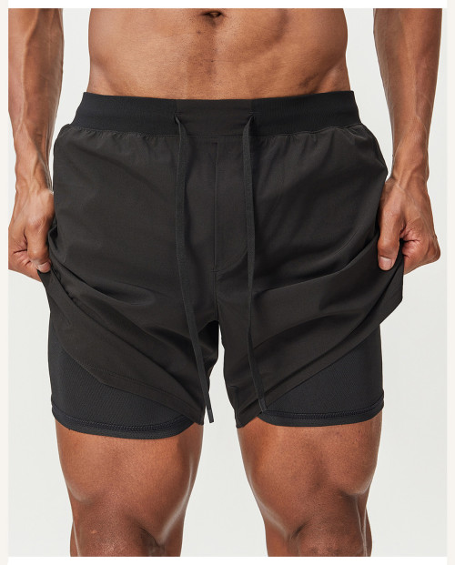 Custom men's shorts |Double-layer men's running quick-drying breathable shorts for outdoor sports