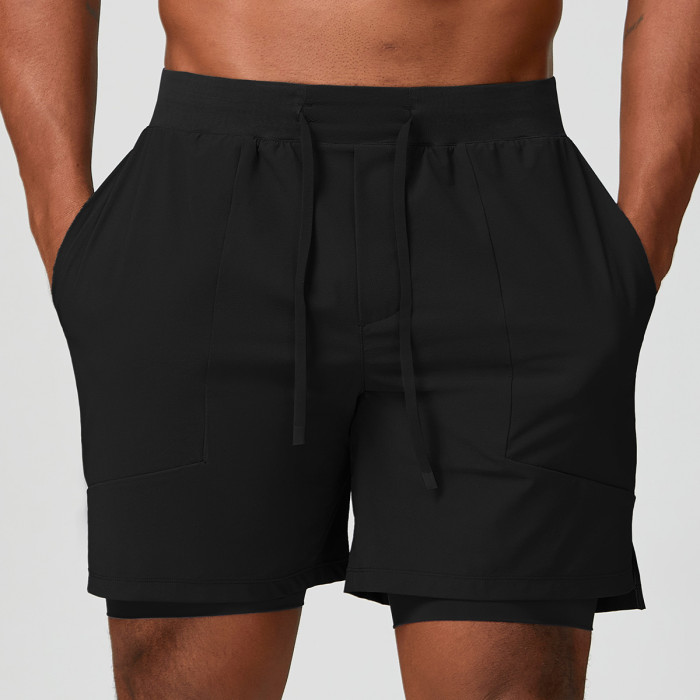 Custom men's shorts |Men's Skin-Friendly, Breathable Quick-Drying Sports Casual Double-Layer Shorts