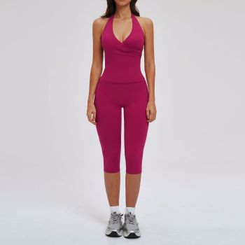 Custom Yoga Sets|Wholesale Women's Loose Casual and Stylish Brushed Yoga Set–Suitable for Outdoor