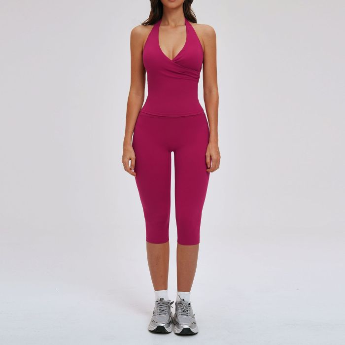 Custom Yoga Sets|Wholesale Women's Loose Casual and Stylish Brushed Yoga Set–Suitable for Outdoor