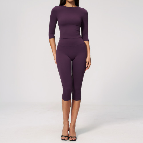 Custom Yoga Sets|Wholesale Women's High-Waisted Slim-Fit Activewear Set for Pilates Training Yoga