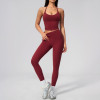 Custom Yoga Sets|Wholesale High-waisted butt-lifting sports set with a halter V-neck top fitness