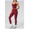 Custom Yoga Sets|Wholesale High-waisted butt-lifting sports set with a halter V-neck top fitness