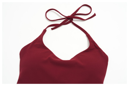 Custom Yoga Sets|Wholesale High-waisted butt-lifting sports set with a halter V-neck top fitness