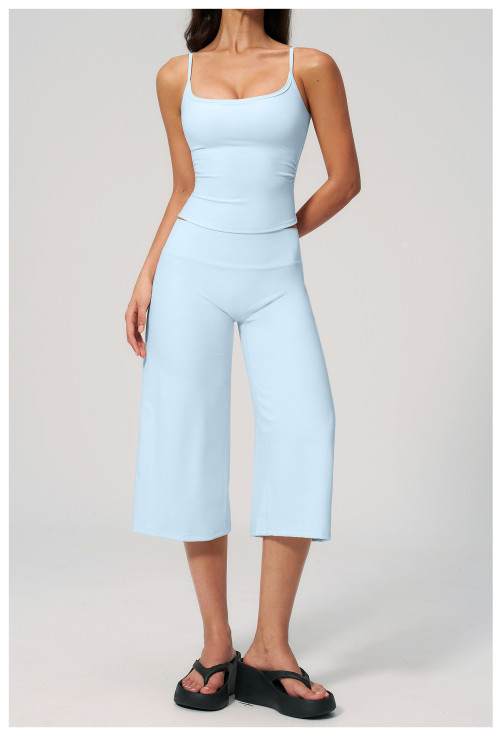Custom Yoga Sets|Wholesale New high-waisted quick-drying casual mid-length yoga tank and shorts set