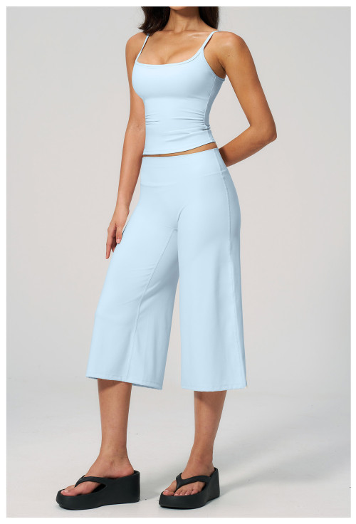 Custom Yoga Sets|Wholesale New high-waisted quick-drying casual mid-length yoga tank and shorts set