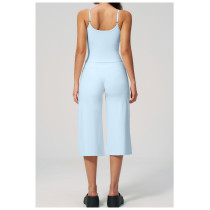 Custom Yoga Sets|Wholesale New high-waisted quick-drying casual mid-length yoga tank and shorts set