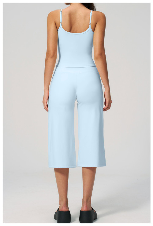 Custom Yoga Sets|Wholesale New high-waisted quick-drying casual mid-length yoga tank and shorts set