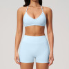Custom Yoga Sets|Wholesale Form-fitting halter-neck yoga set breathable quick-drying for running