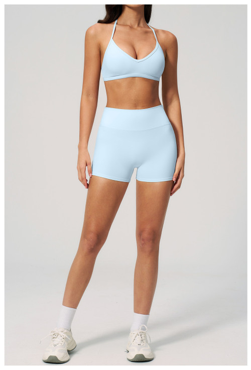 Custom Yoga Sets|Wholesale Form-fitting halter-neck yoga set breathable quick-drying for running