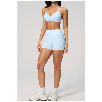 Custom Yoga Sets|Wholesale Form-fitting halter-neck yoga set breathable quick-drying for running