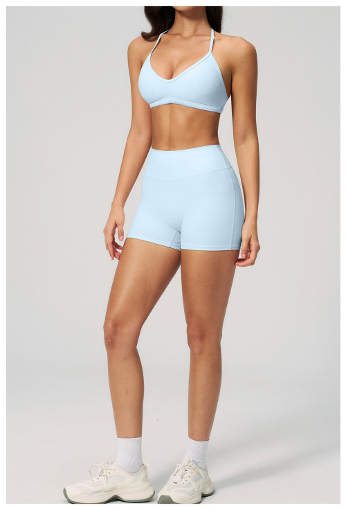 Custom Yoga Sets|Wholesale Form-fitting halter-neck yoga set breathable quick-drying for running