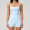 Custom Yoga Sets|Wholesale Brushed-finish yoga tank top and butt-lifting shorts suitable for outdoor