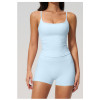 Custom Yoga Sets|Wholesale Brushed-finish yoga tank top and butt-lifting shorts suitable for outdoor