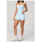 Custom Yoga Sets|Wholesale Brushed-finish yoga tank top and butt-lifting shorts suitable for outdoor