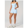 Custom Yoga Sets|Wholesale Brushed-finish yoga tank top and butt-lifting shorts suitable for outdoor