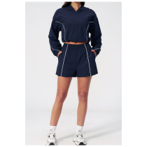 Custom Yoga Sets|Wholesale Women's Color-Block Outdoor Casual Sports Sun-Protection Clothing Set