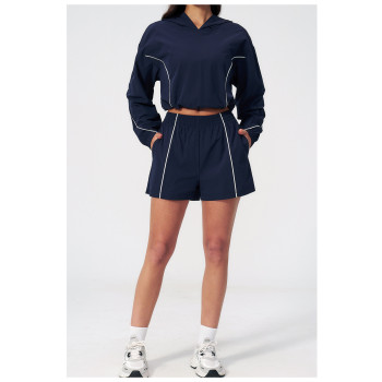 Custom Yoga Sets|Wholesale Women's Color-Block Outdoor Casual Sports Sun-Protection Clothing Set