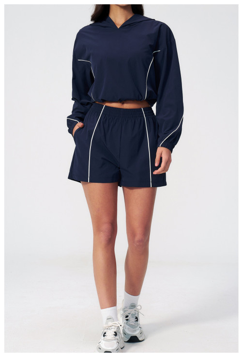 Custom Yoga Sets|Wholesale Women's Color-Block Outdoor Casual Sports Sun-Protection Clothing Set