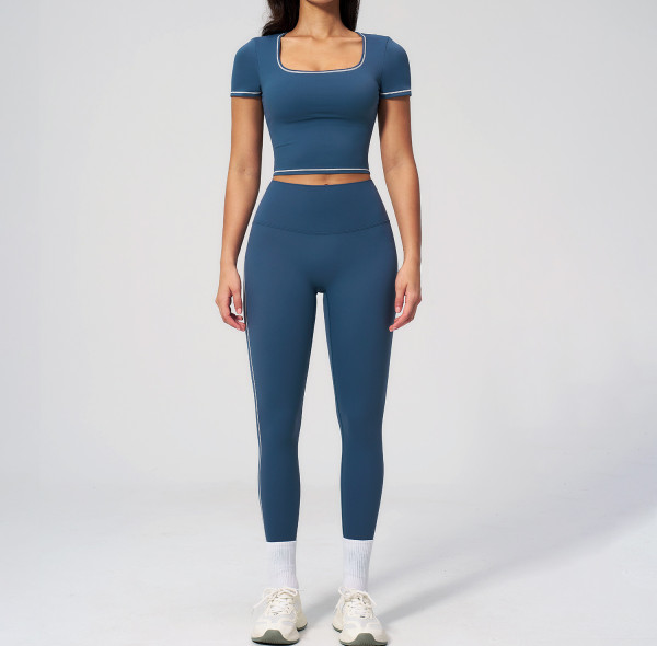 Custom Yoga Sets|Wholesale Yoga Set Slim-Fit Midriff-Baring High-Stretch Butt-Lifting Quick-Dry
