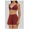 Custom Yoga Sets|Wholesale Wire-free sports set with thin, "naked-feel" triangle-cup bra