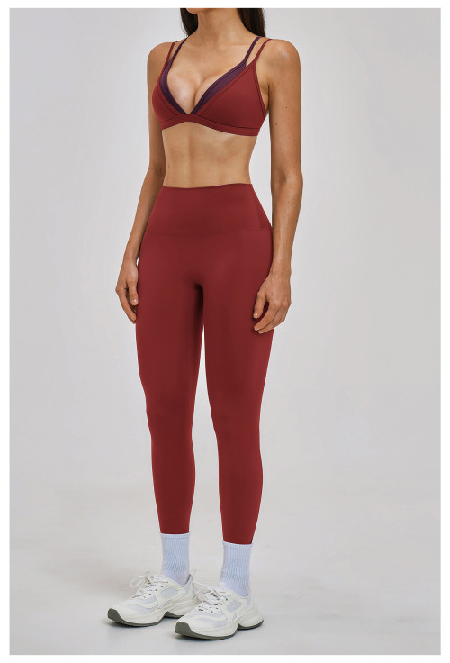 Custom Yoga Sets|Wholesale Faux-layered spaghetti strap activewear set – casual running style