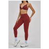 Custom Yoga Sets|Wholesale Faux-layered spaghetti strap activewear set – casual running style