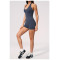 Custom jumpsuits|Wholesale V-neck open-back halter bodysuit—slim-fit butt-lifting shorts style