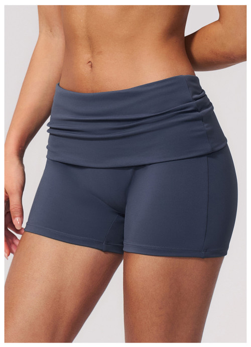Custom Sports Shorts|High-Waisted Fold-Over Yoga Shorts – Butt-Lifting Draping Fit Quick-Drying