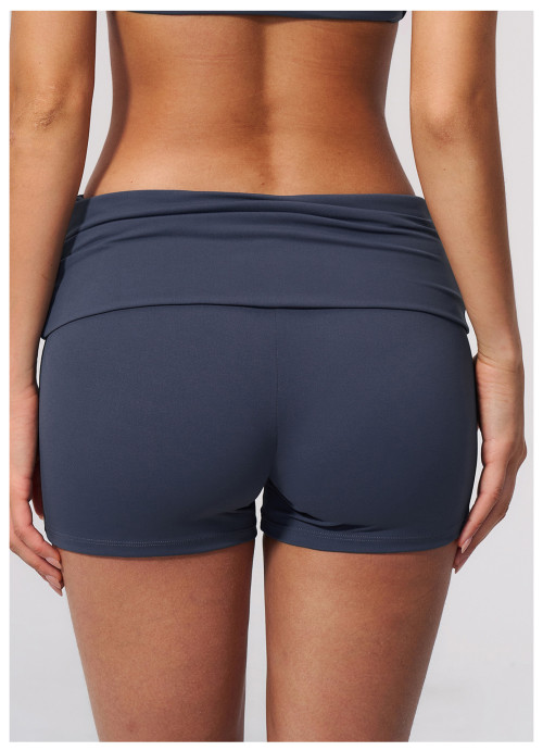 Custom Sports Shorts|High-Waisted Fold-Over Yoga Shorts – Butt-Lifting Draping Fit Quick-Drying
