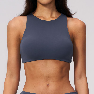 Custom Yoga bra|Wholesale High-support shock-absorbing sports bra with push-up effect open back
