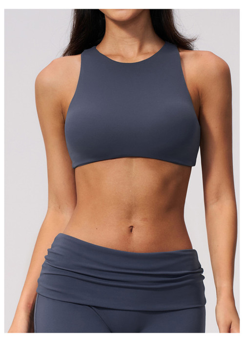 Custom Yoga bra|Wholesale High-support shock-absorbing sports bra with push-up effect open back