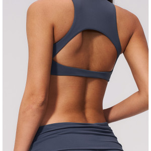 Custom Yoga bra|Wholesale High-support shock-absorbing sports bra with push-up effect open back