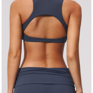 Sujetador de yoga personalizado | Sujetador deportivo de alta sujeción y absorción de impactos, con efecto push-up y espalda abierta (venta al por mayor)
