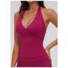 Custom Yoga Vest|Wholesale Form-fitting halter-neck yoga tank top with a brushed finish outdoor