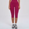 Custom yoga leggings|Wholesale High-waisted form-fitting slimming yoga capris suitable for running