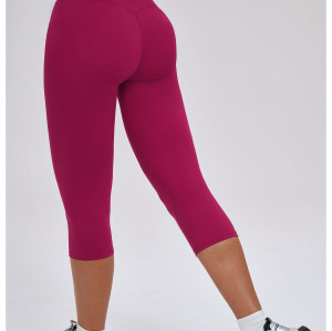 Leggings de yoga personalizados | Pantalones capri de yoga de tiro alto, ajustados y con efecto moldeador, aptos para correr (venta al por mayor)