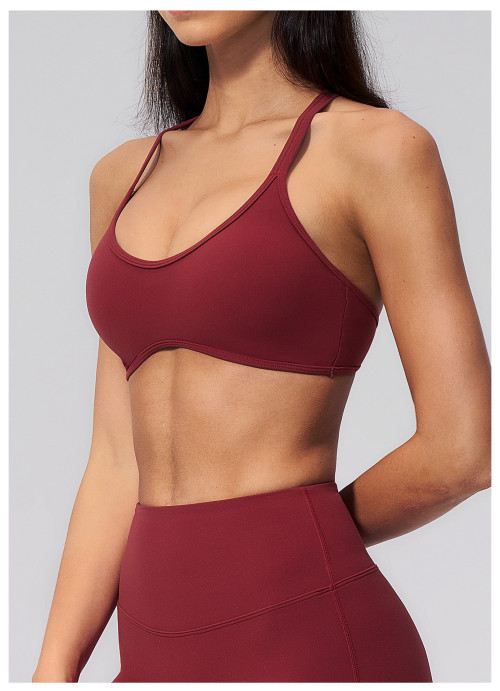 Custom Yoga bra|Wholesale V-Neck Crisscross-Back Sports Bra–Suitable for Pilates Yoga or Outerwear