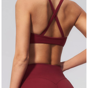 Custom Yoga bra|Wholesale V-Neck Crisscross-Back Sports Bra–Suitable for Pilates Yoga or Outerwear