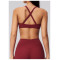Custom Yoga bra|Wholesale V-Neck Crisscross-Back Sports Bra–Suitable for Pilates Yoga or Outerwear