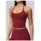 Custom Yoga Vest|Wholesale Halter-neck V-neck yoga tank top with strappy back–slim-fit for fitness